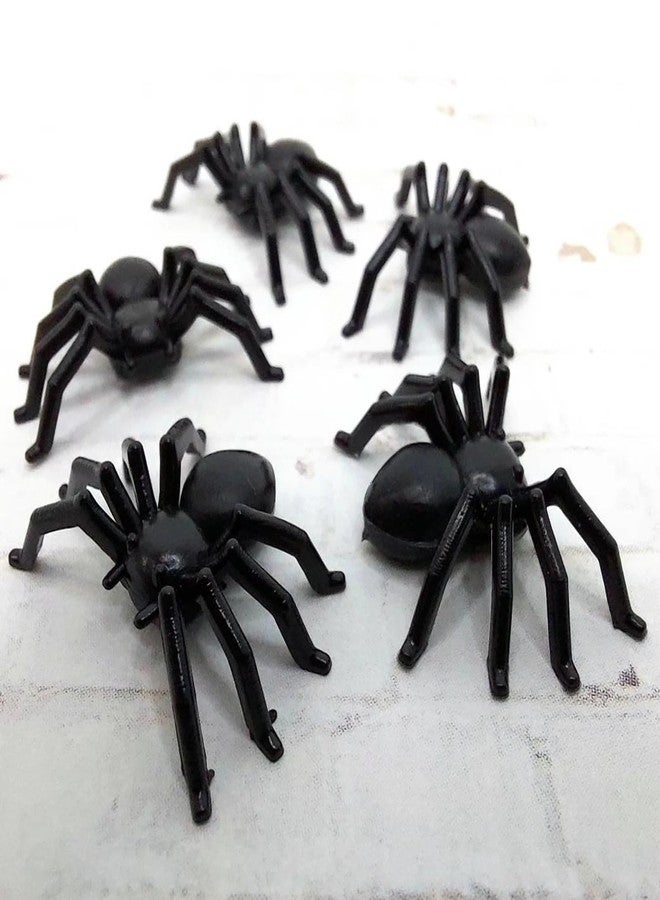 RillyRellow Miniature Black Spider Webs,Miniature Spiders,Fake Spider Webs,Halloween Miniatures,Dollhouse Halloween Craft Supplies,Terrarium, Diorama - Image 3